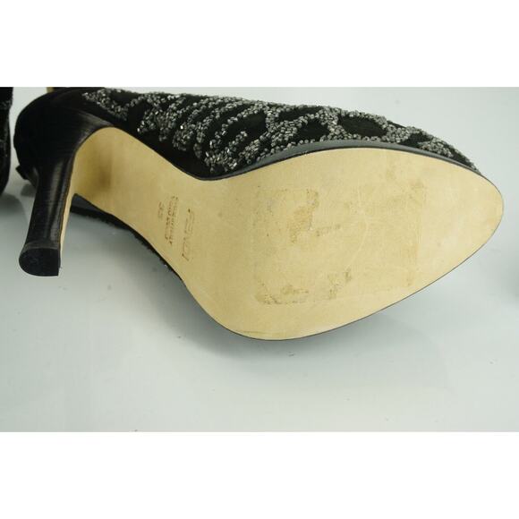 Fendi Crystal Trim Suede Vertigo Platform Heel Ankle Booties Size 35 $1195 Zip - Picture 8 of 12